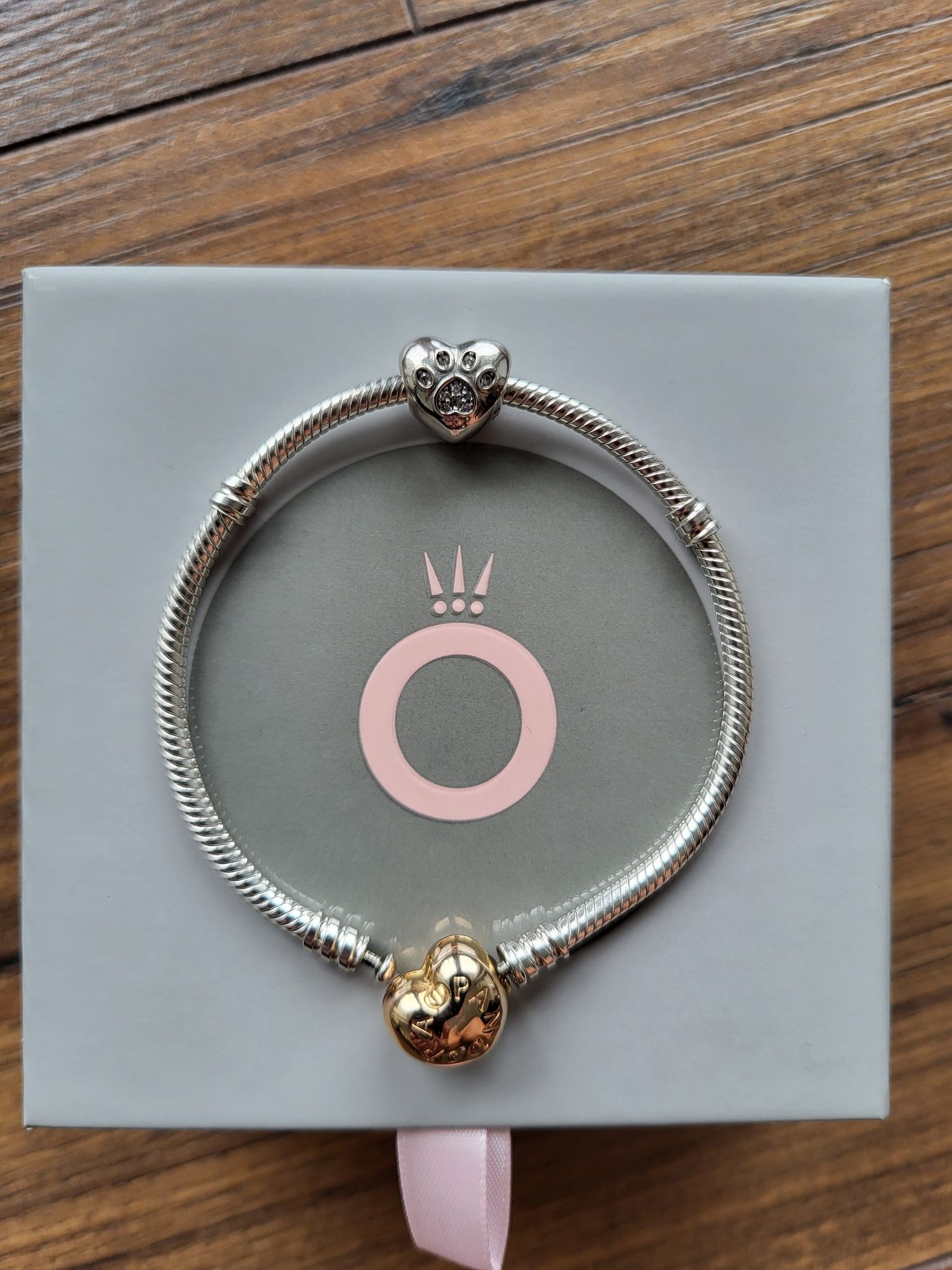 Charms psia łapka serce serduszko Srebro 925