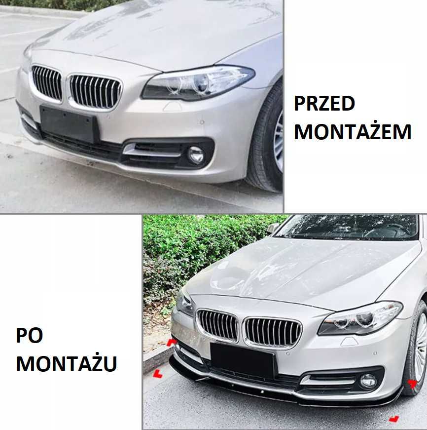 DOKŁADKA ZDERZAKA ZWYKŁY DLA BMW F10 F11 2015/2017 LIFT czarny połysk