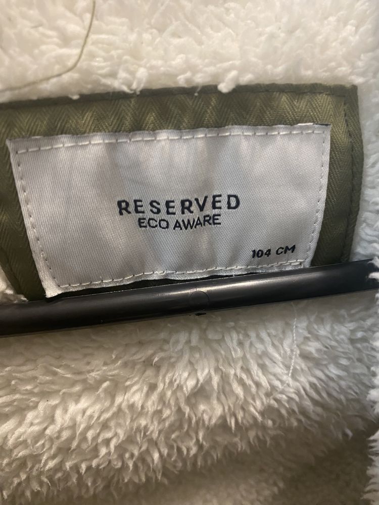 Kurtka zimowa parka zielona reserved