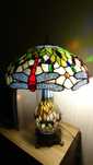 Lampa witrażowa - stojąca - stołowa - Tiffany - ważki -