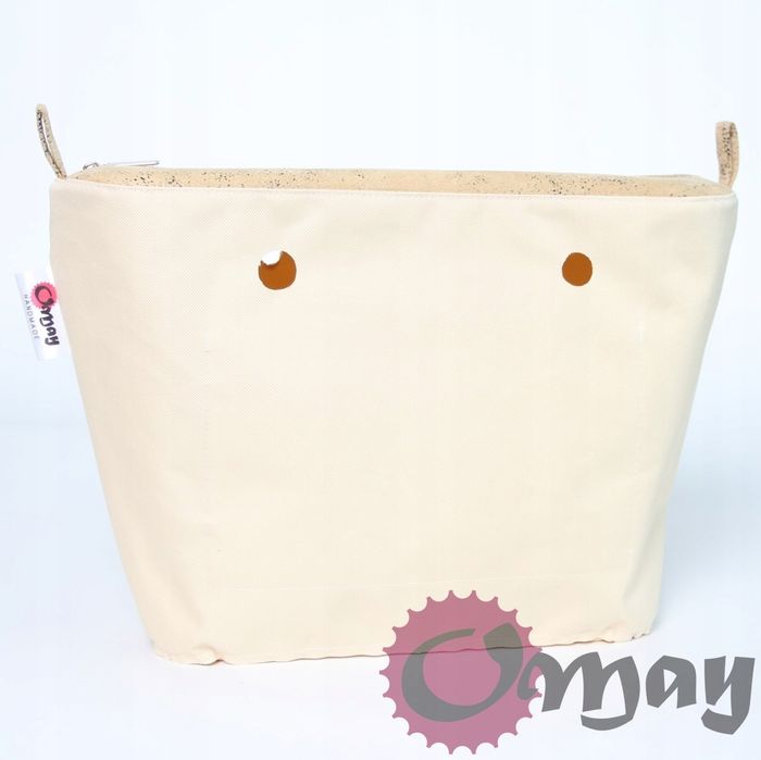 Bezowy organizer do OBAG MINI biszkopt 2 kieszenie wkład OMAY