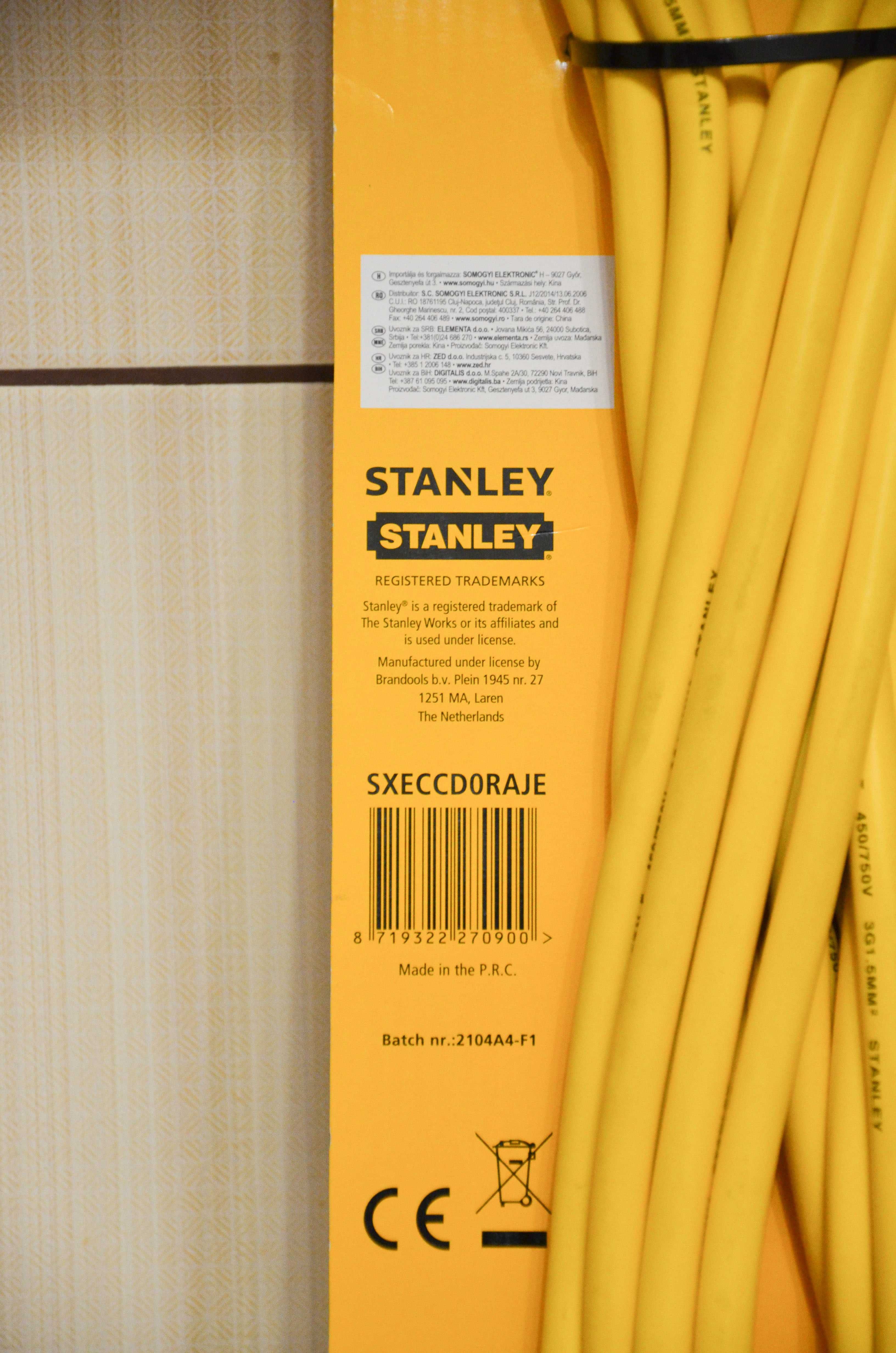 Сетевой фильтр Stanley 5 м, 4 розетки (SXECCD0RAJE)