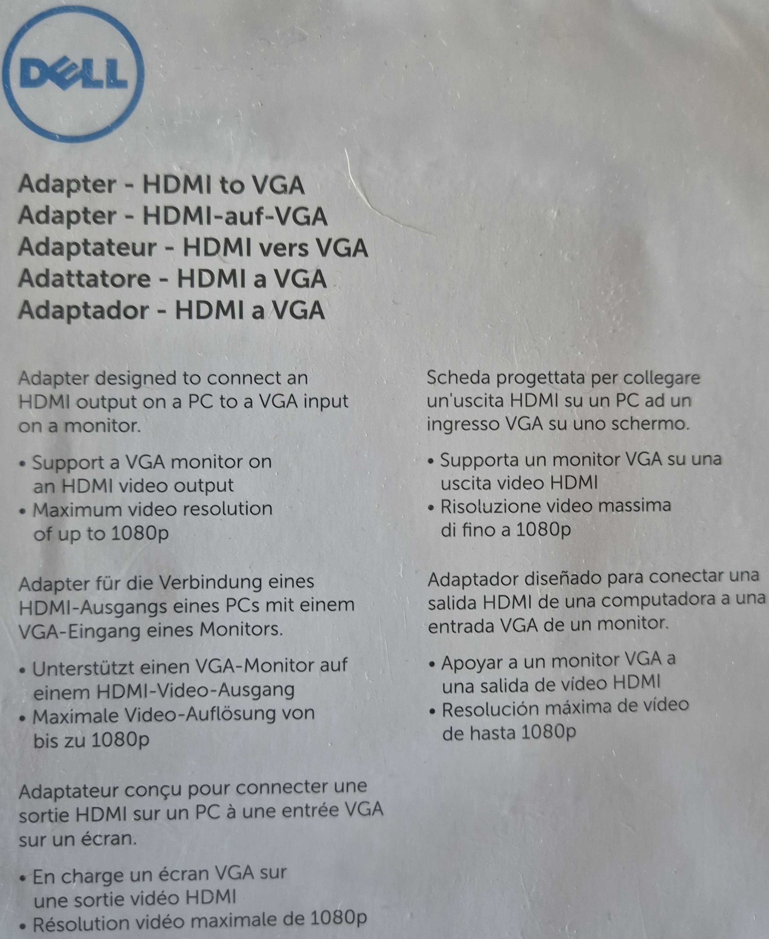 Adaptador Dell HDMI para VGA (NOVO)