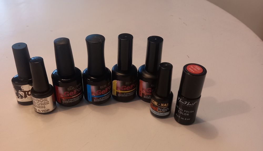 Neo Nail Reni Nail 8szt. Hybrydy kolor Top i Chrom baza i top