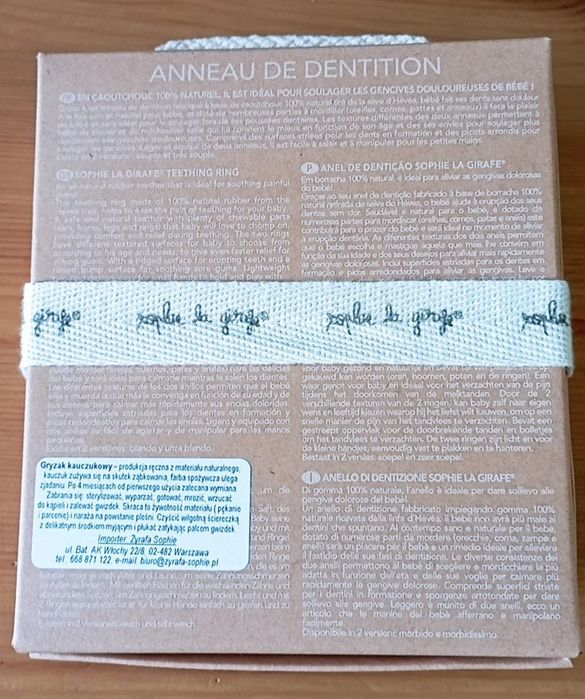 Gryzak DLA niemowlaka malucha kauczukowy  zyrafa Sophie