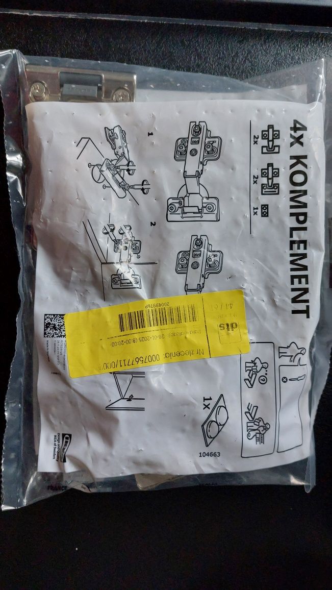 Zawiasy ikea 4x komplement