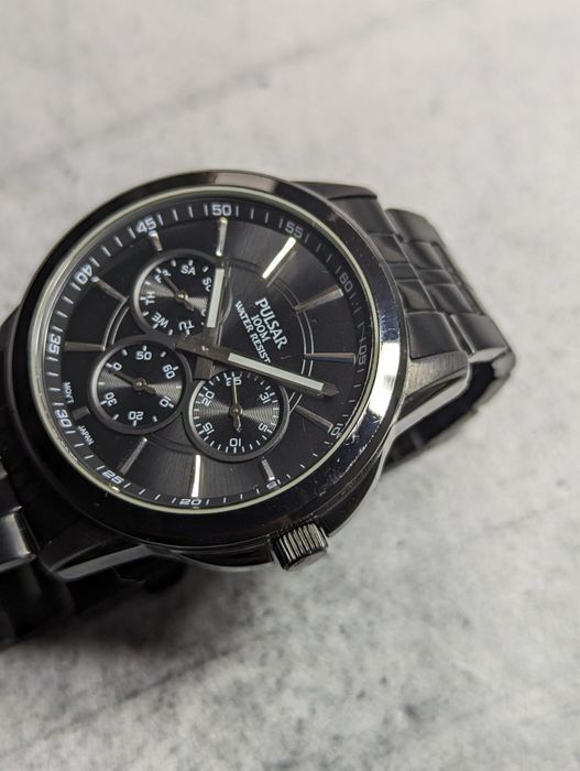 Pulsar Seiko VD75 Black Bransoletw Kwarcowy Dzień tygodnia datownik