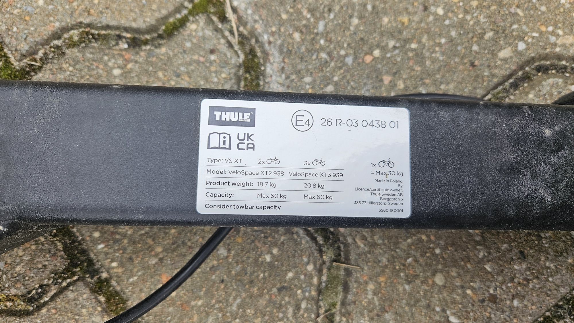 Thule VeloSpace XT3 939 + 4 rower
