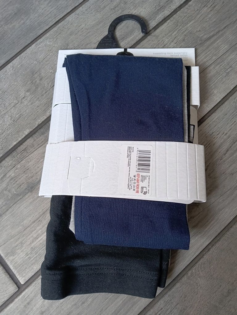 3 pary legginsów dla dziewczynki, legginsy dziewczęce, 3 pak, 5-6 lat