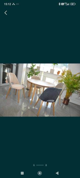 Stylowy okrągły stół do salonu lub kuchni 100 cm, nogi bukowe