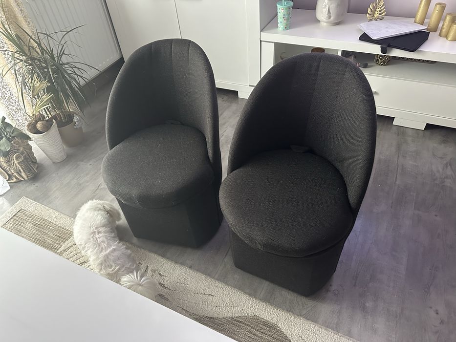 Pufy z oparciem i schowkiem