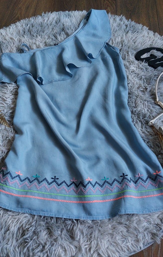 Nowa sukienka hiszpanka, cieniutki dżins 40 Takko Fashion
