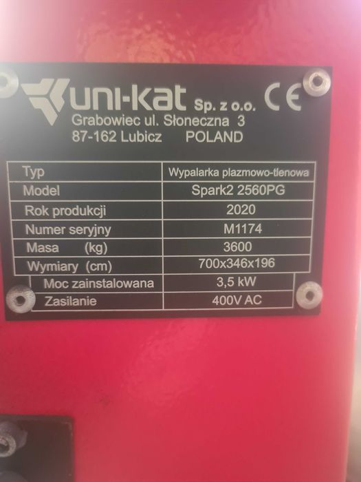 Przecinarka Plazmowa CNC Hypertherm125A do 30mm + palnik tlen Harris