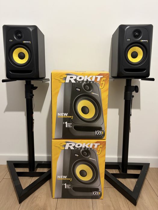 Monitory studyjne KRK Rokit 5 G3 + statywy