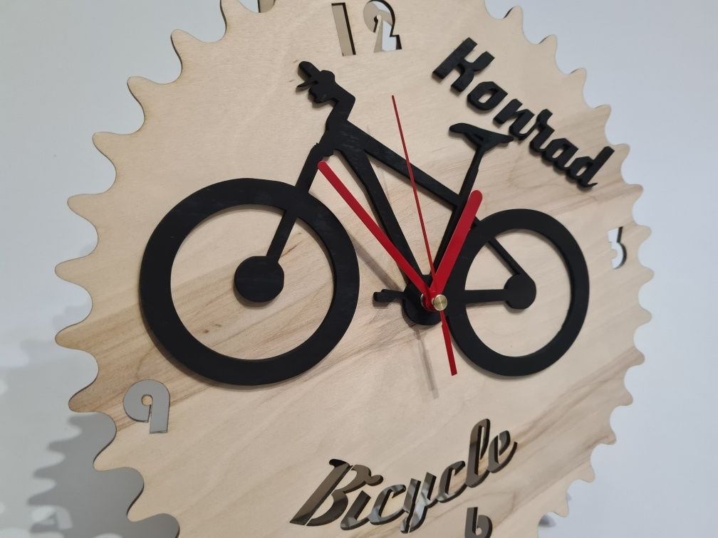 Zegar na ścianę rower. Dla rowerzysty, prezent personalizacja