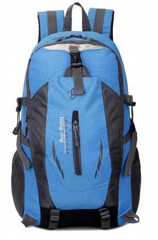 Nowy niebieski plecak turystyczny wodoodporny trekkingowy 30l 35l