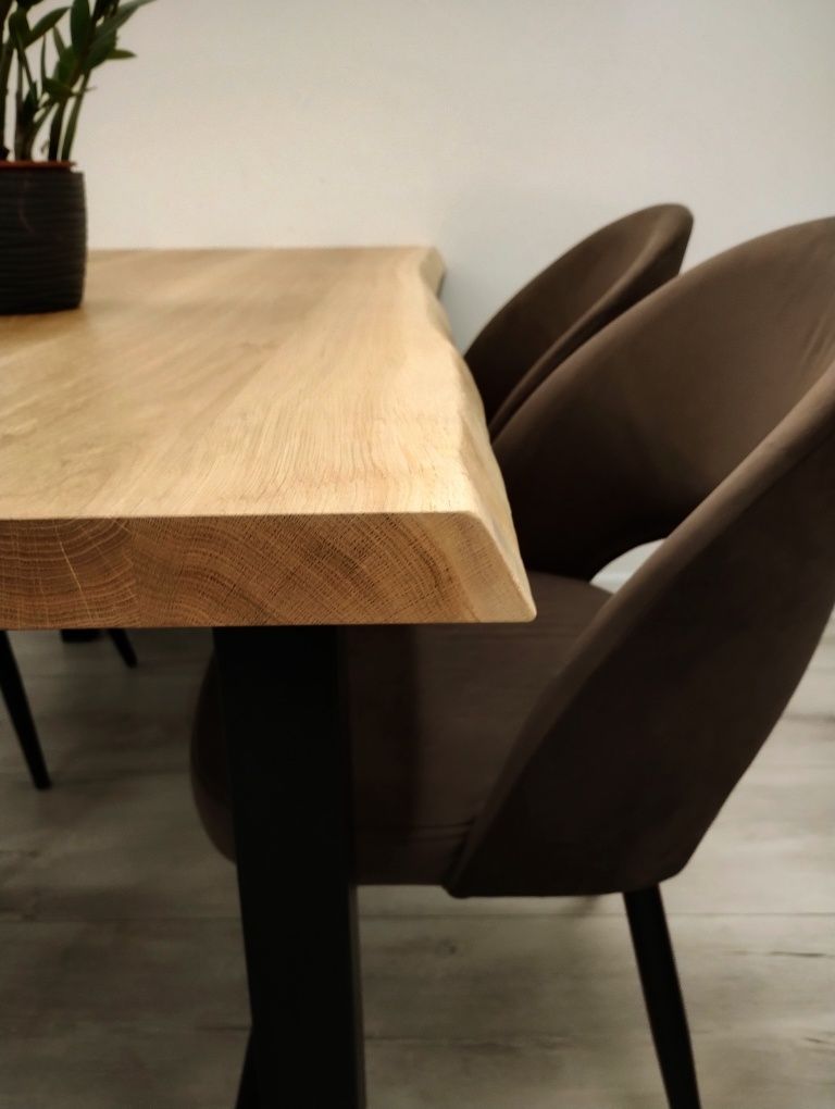 Stół dębowy live edge loft 160x80cm CAPOLAVORO