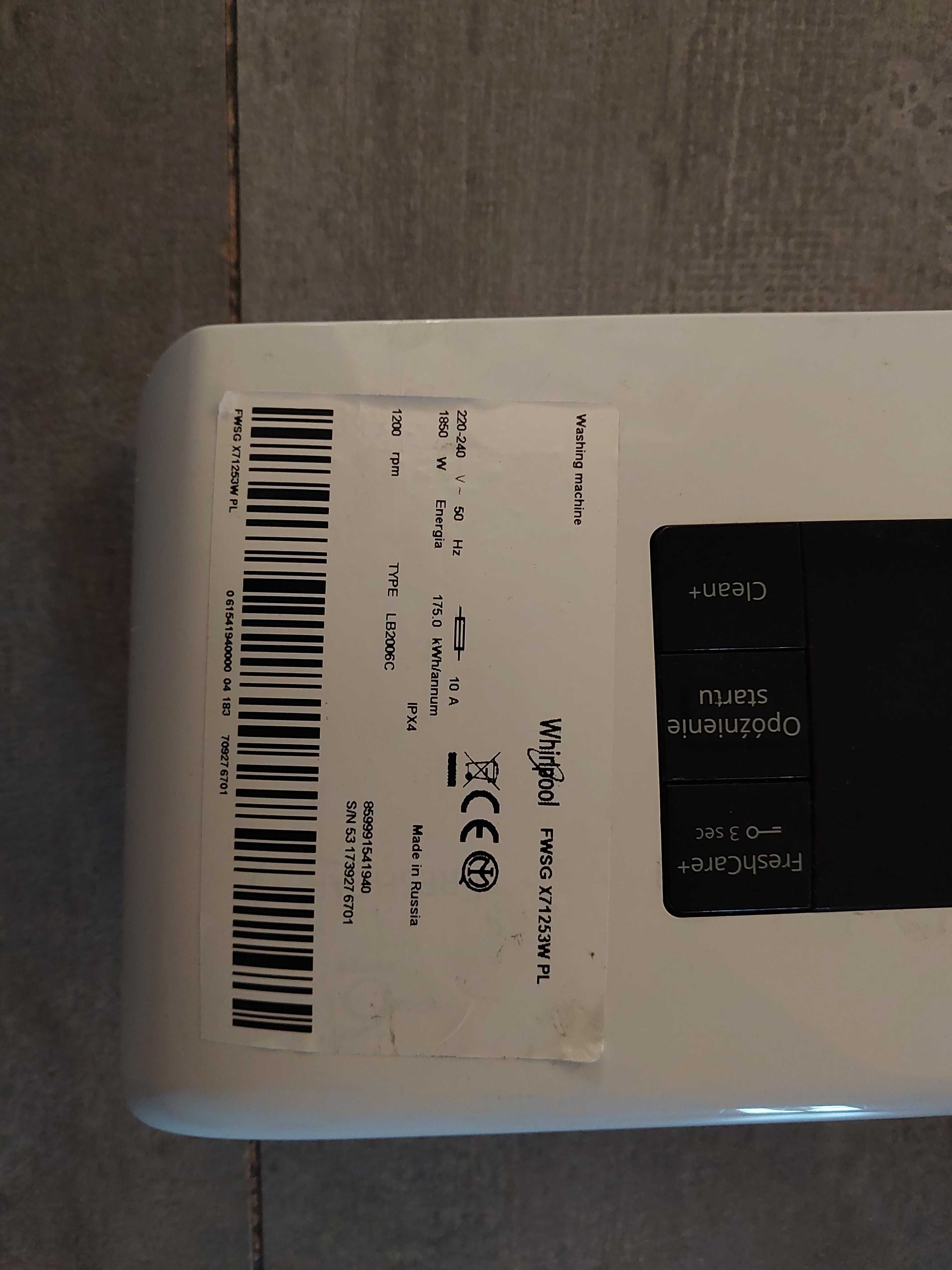 Programator do pralki Whirlpool FWSG X71253W PL
