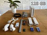 Konsola Nintendo Wii [Biała] 128GB + Akcesoria + Dwa zestawy padów!