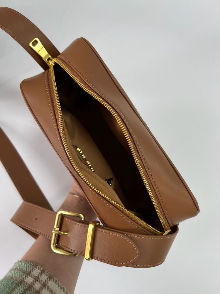 Torebka Miu Miu Nappa Leather Shoulder Bag Brown