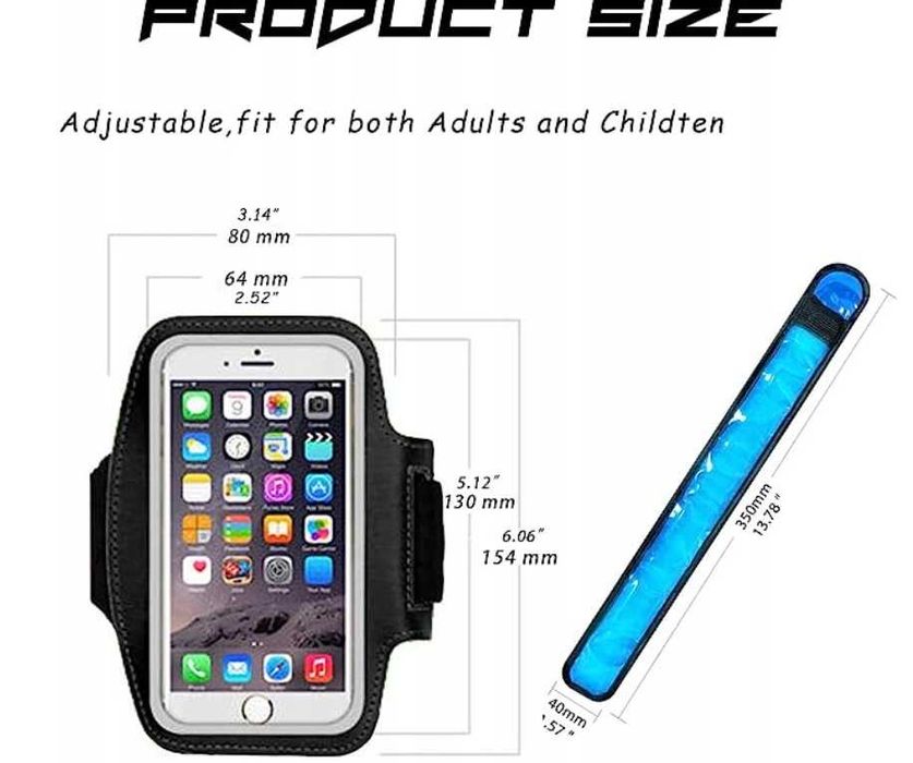 Zestaw Opasek LED do biegania- nadgarstek, telefon
