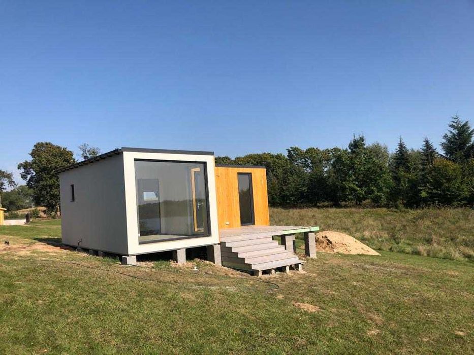 Domek bez pozwolenia do 35m2 modułowy letniskowy w kształcie litery L