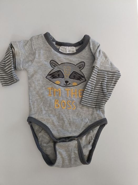 Szare body dziecięce bawełniane roz 56