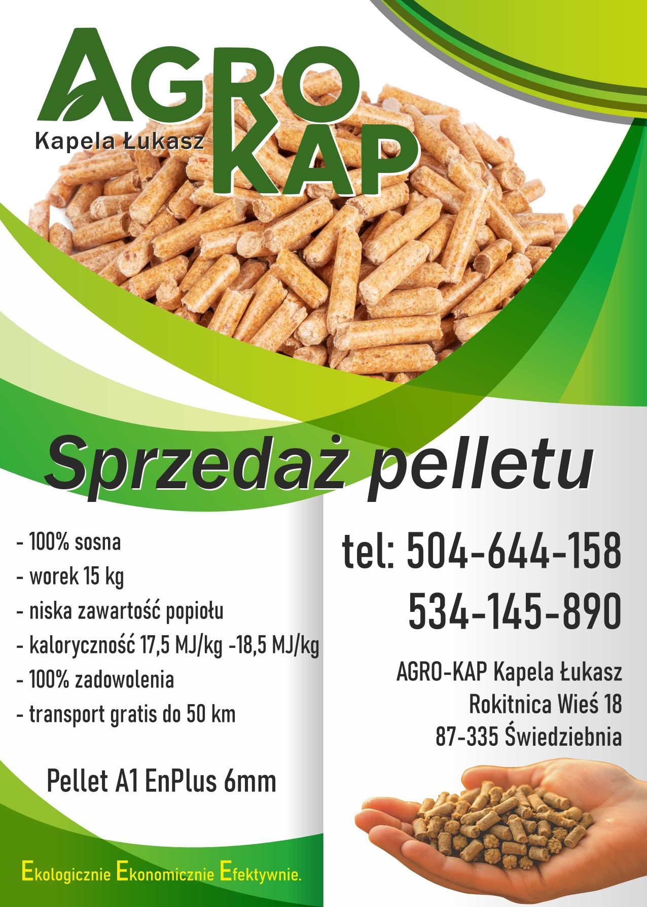 Pellet sosnowy, 6 mm z dostawą