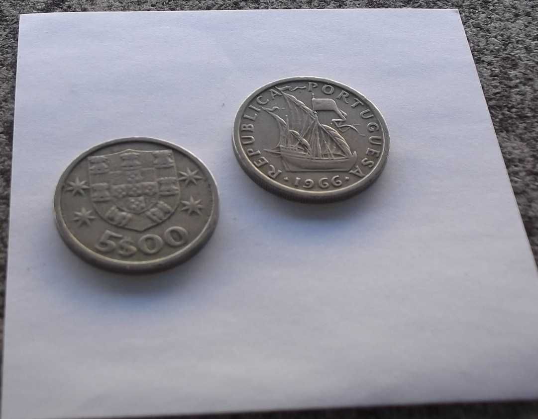 Moeda antiga de 5 Escudos de 1966