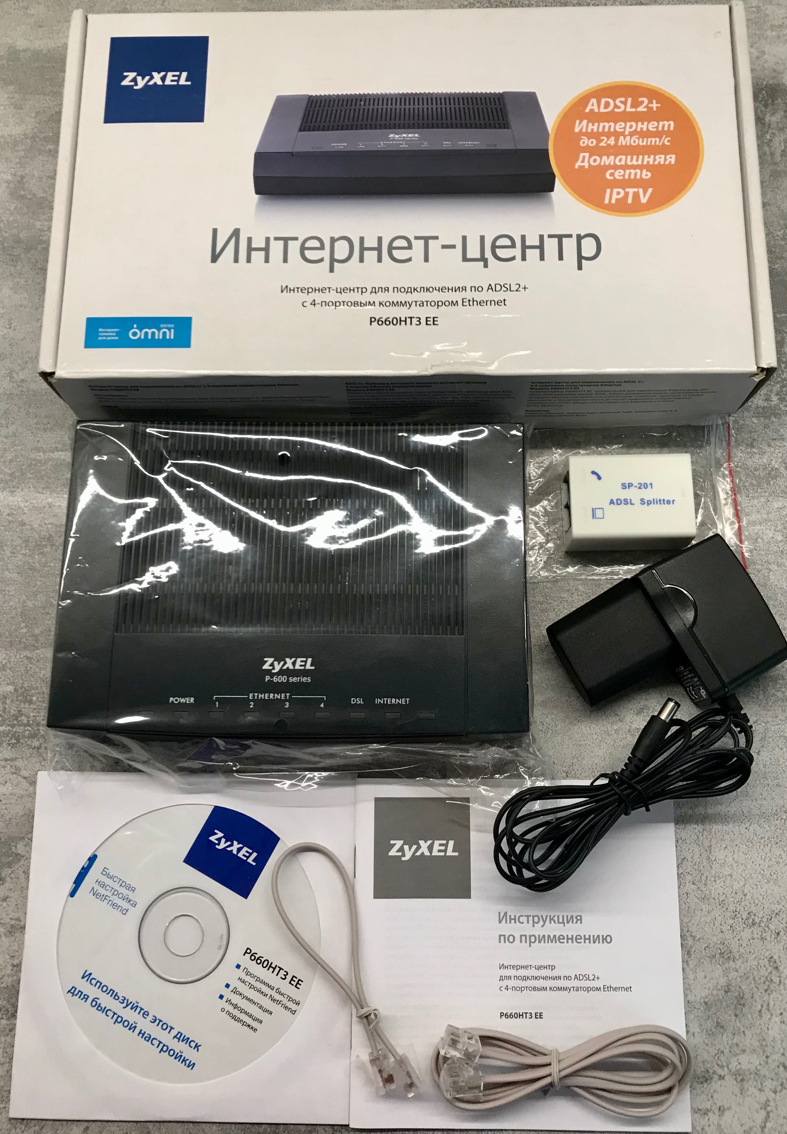 Модем ZyXEL ADSL2+ P660HT3 EE НОВЫЙ интернет центр Дом сеть IPTV