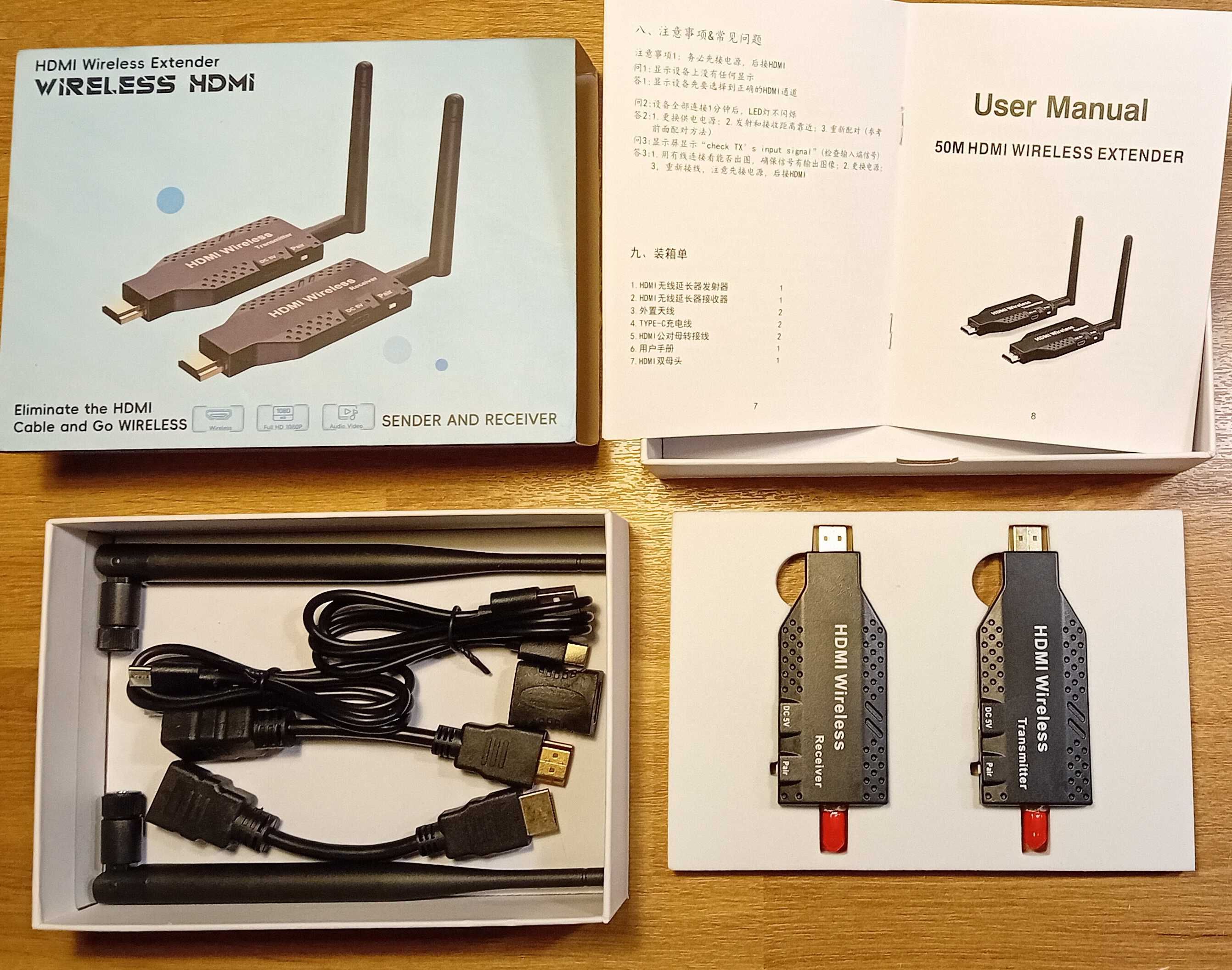 HDMI Transmiter bezprzewodowy - nadajnik + odbiornik