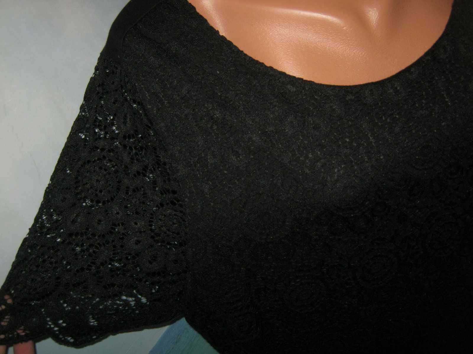 Bonmarche (не ношенная) черная ажурная блуза туника большой размер