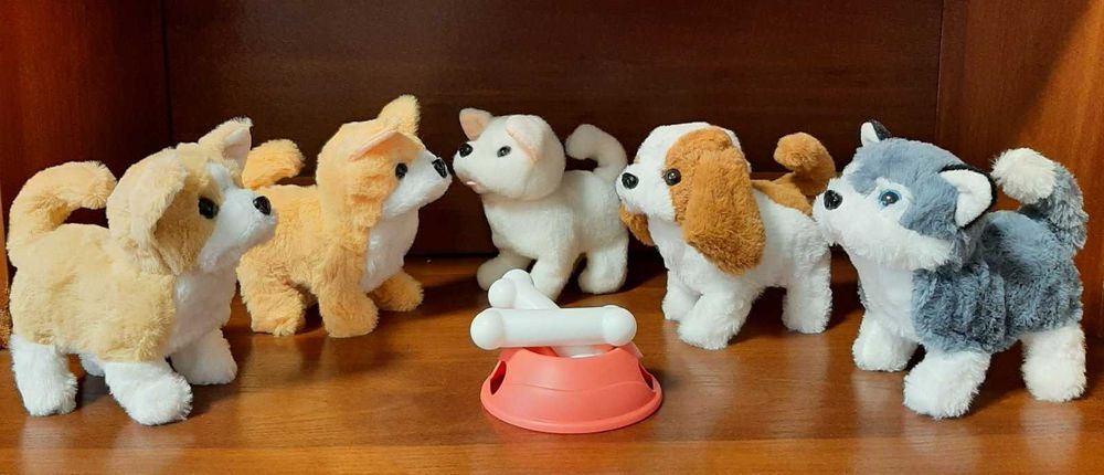 М'яка інтерактивна собачка - ходить, танцює, звуки, є миска і кісточка