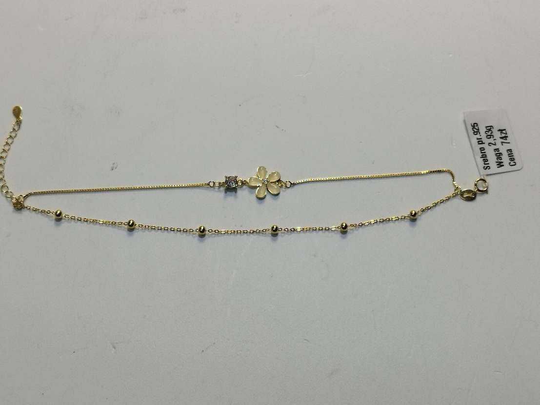 Nowa srebrna bransoleta w kolorze złota , Lombard Madej sc
