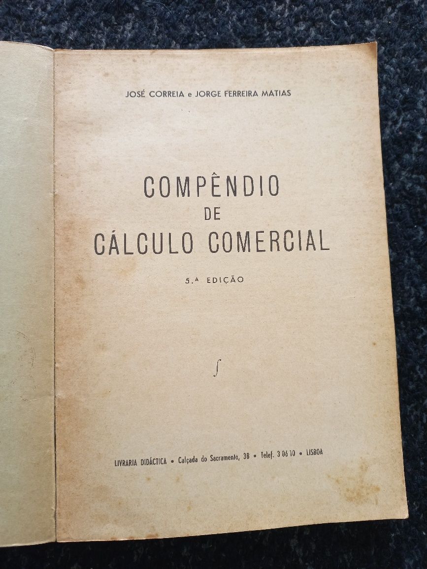 Livro Compêndio Cálculo Comercial