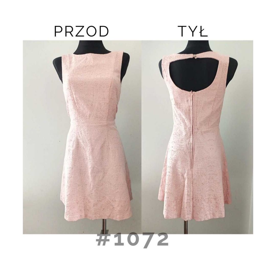 STAN IDEALNY Sukienka S/36 rozkloszowana tłoczony wzór #1072