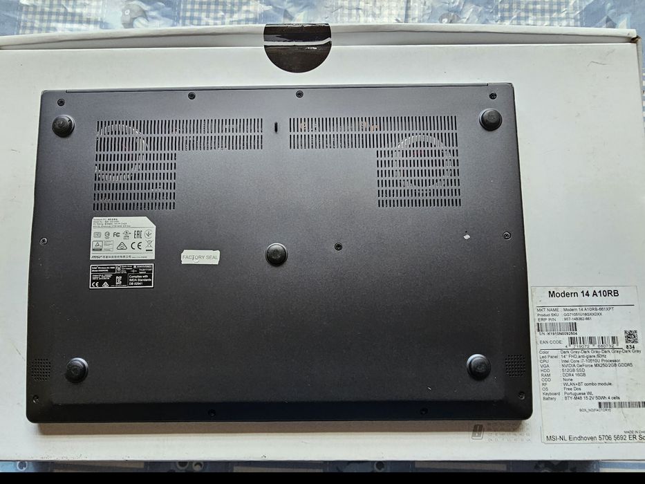 Portátil MSI Modern 14 A10RB - i7, 16GB, 512GB SSD, MX250


---

Portá