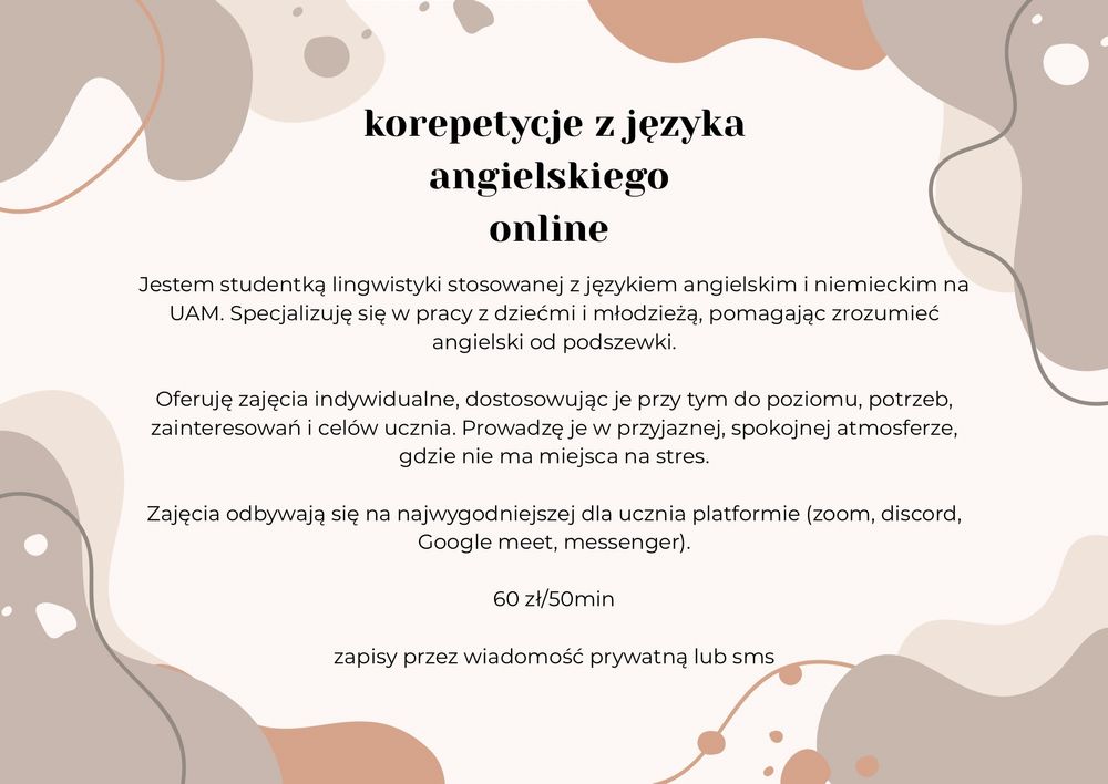 Korepetycje z języka angielskiego online