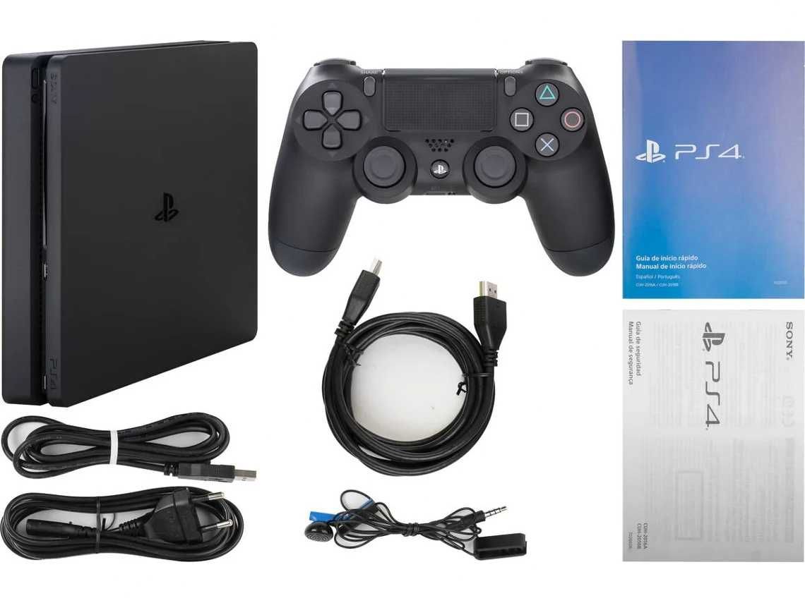 Consola PS4 Slim (500 GB) + 1 Comando + 2 jogos
