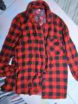 Camisa, algodão, tamanho L/XL, vermelha e preta, Ref 34