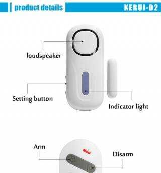 Сигнализация с сиреной на окно или дверь Kerui D2 система охраны
