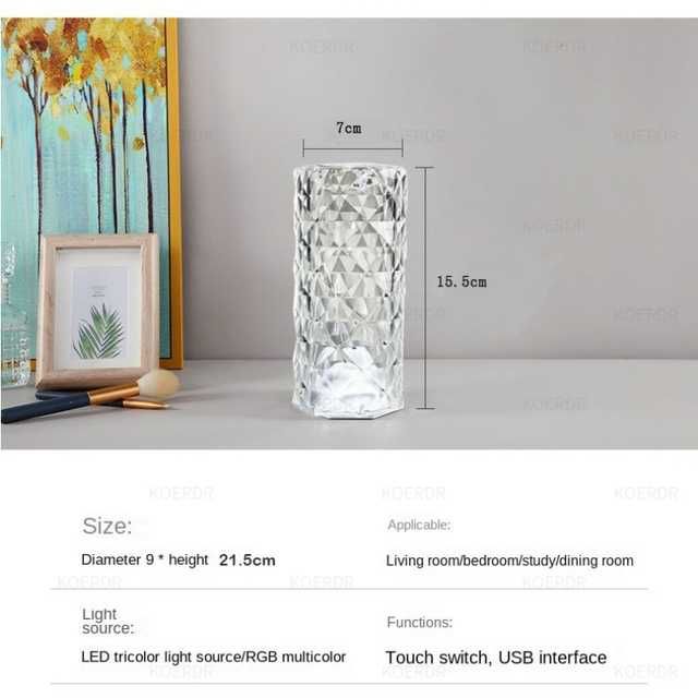 Lâmpada de mesa cristal LED