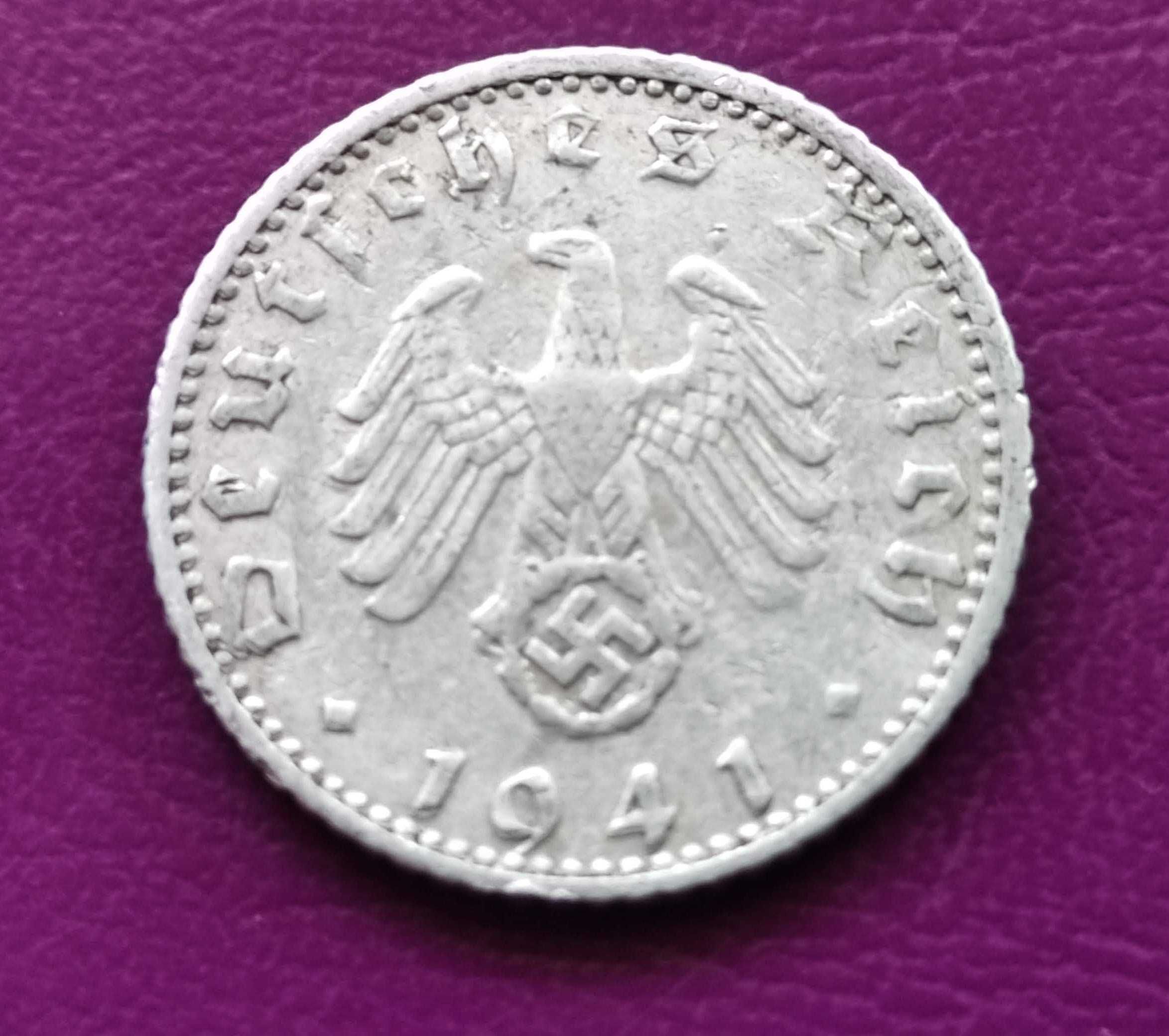 Moneta Niemcy - Trzecia Rzesza 50 reichsfenigów 1941 A - Rzadka