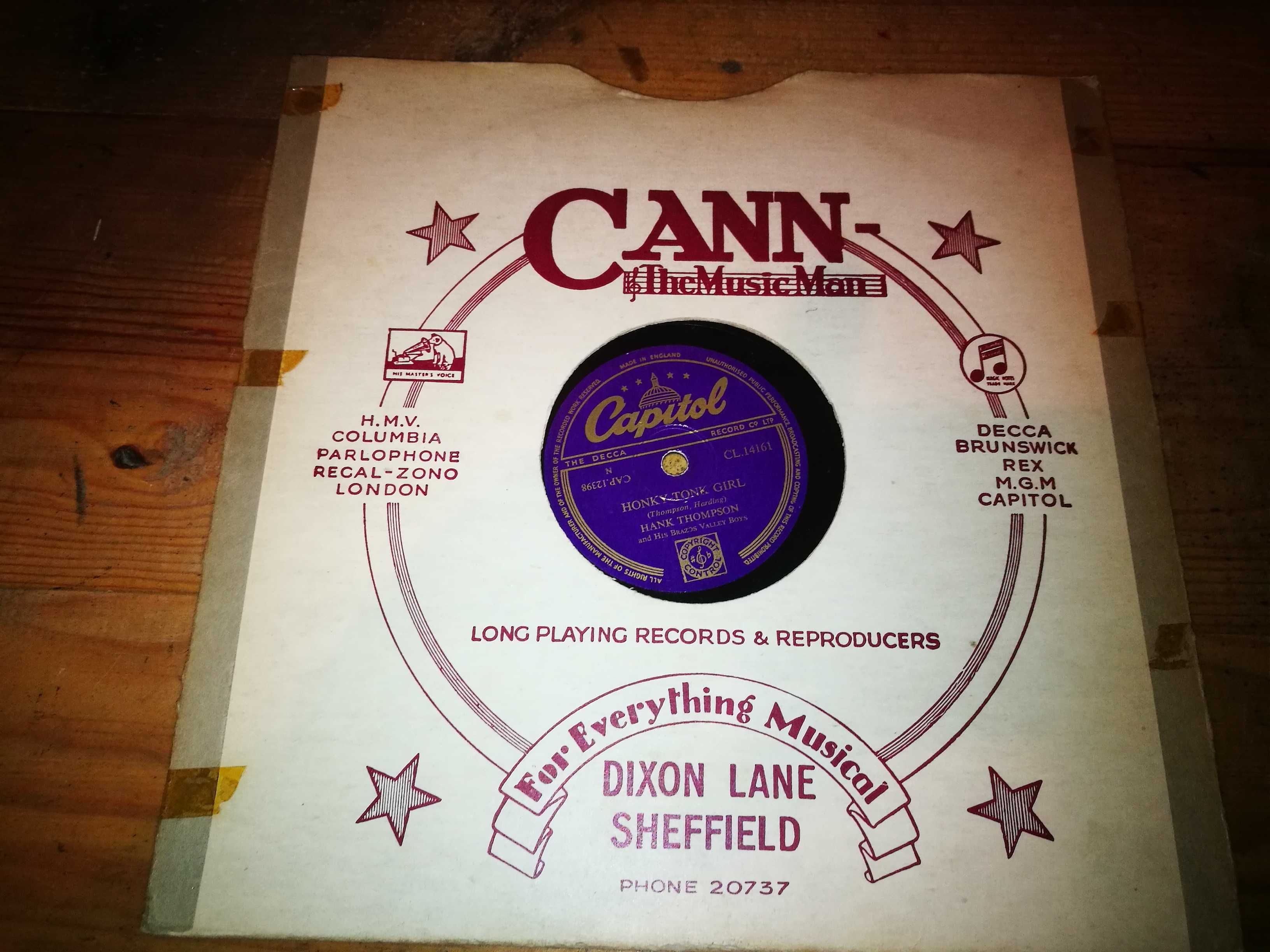 Hank Thompson &His Brazos Boys (78RPM)-Honky-Tonk Giri Ed ING-1954-10'