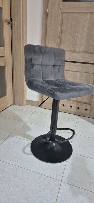 Stołek , hoker barowy szary loft tapicerowany