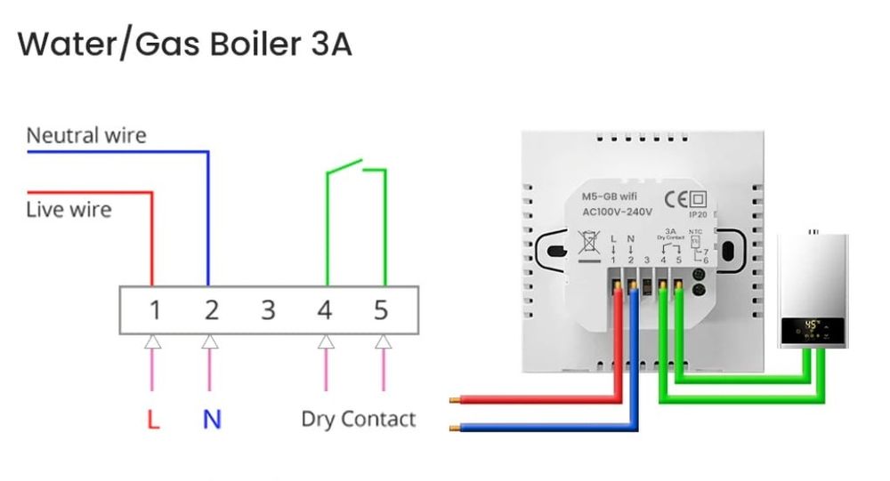 Терморегулятор для газового котла, Wi-Fi, tuya, smart life