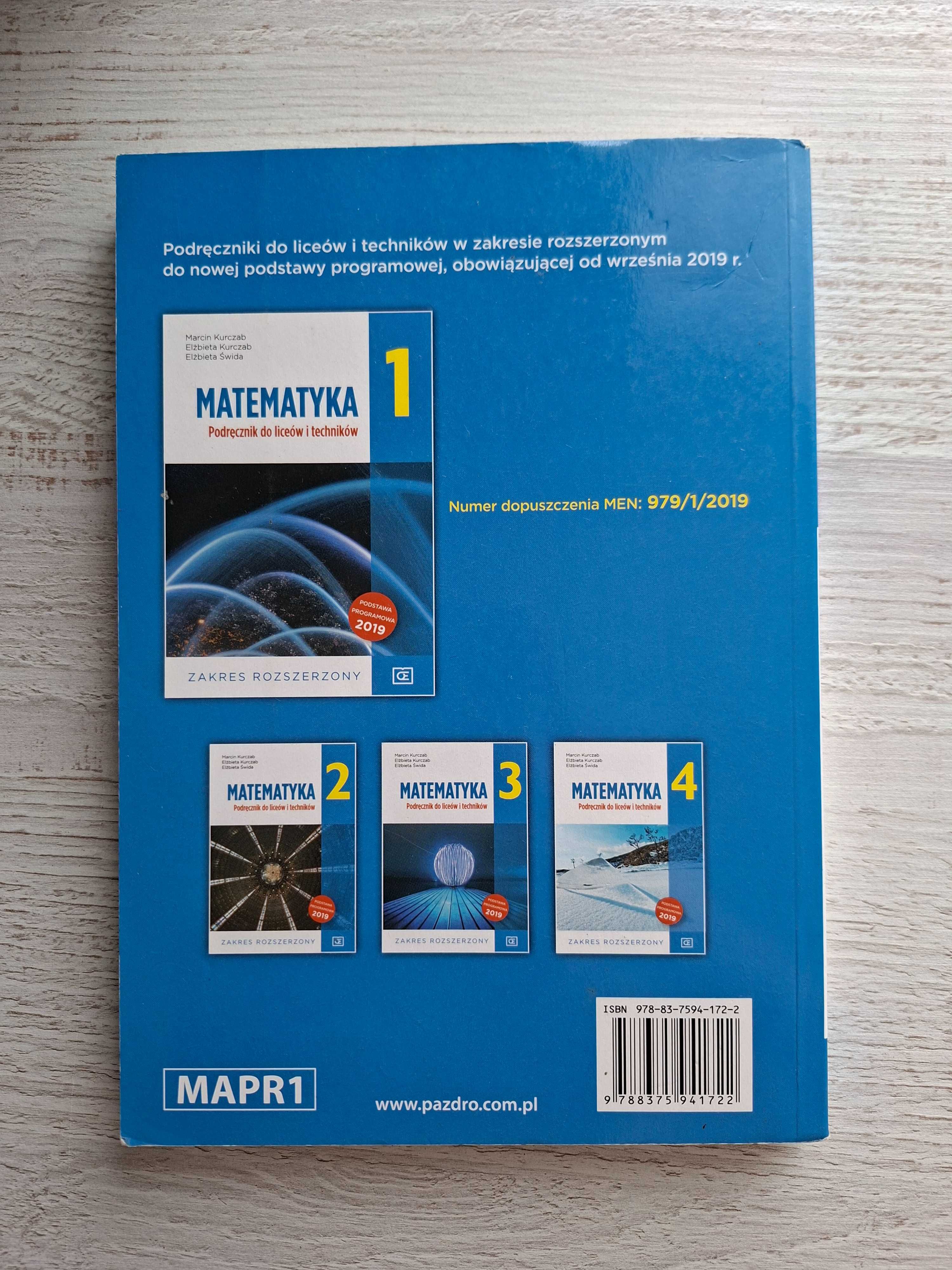 Matematyka 1 Podręcznik Rozszerzony (Kurczab, Kurczap, Świda)