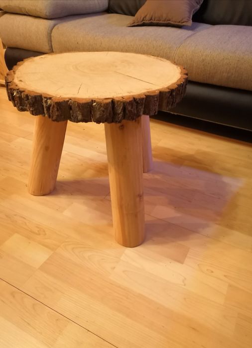 Stolik stojak kwietnik plaster dębowy żywica