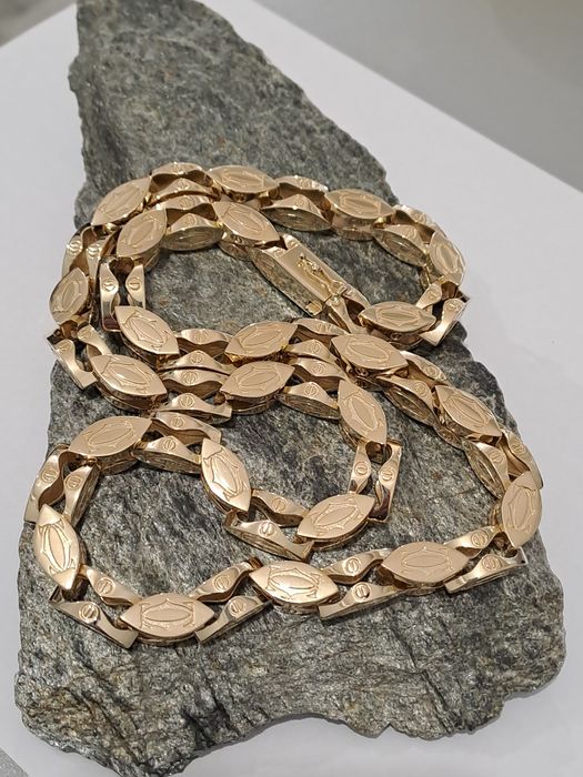 Złoty Łańcuch splot Cartiet 585 Nowy pełny 67 cm 197 g