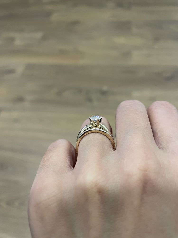 Классическое кольцо в золоте 585 муассанит 0.50ct GRA